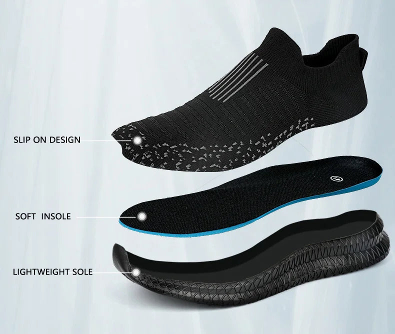 Men's Breathable Slip-On Running Sneakers