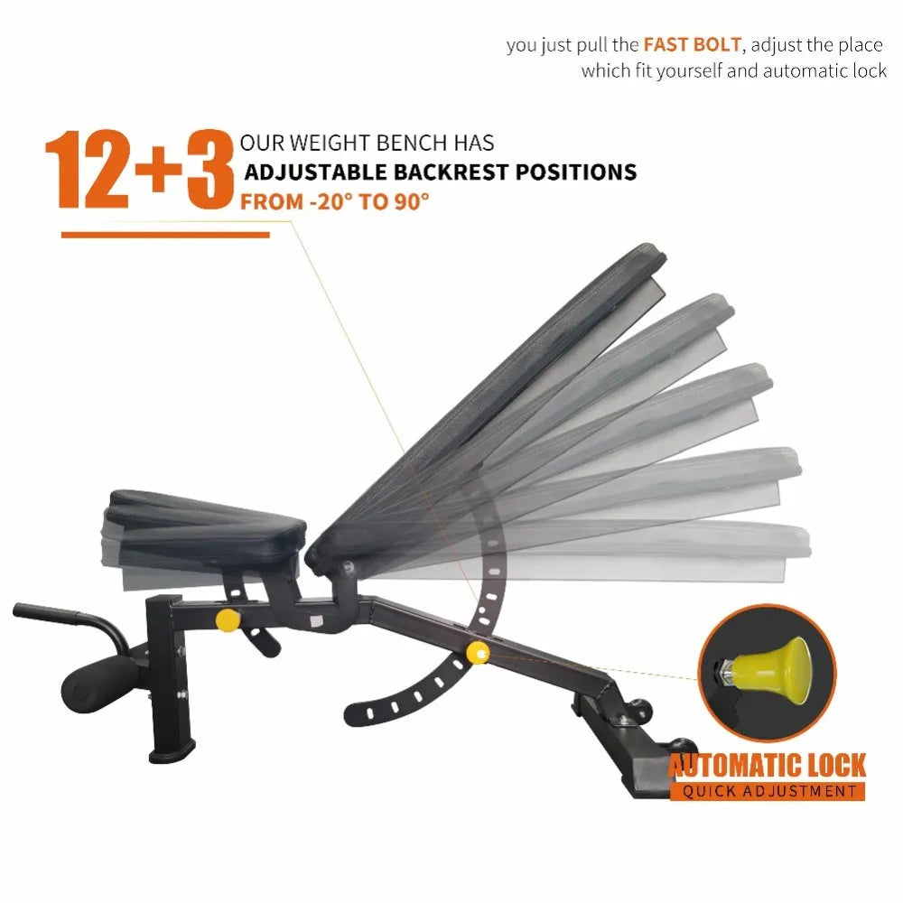 Foldable Adjustable Weight Bench – Full Body Strength Training