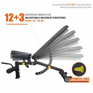 Foldable Adjustable Weight Bench – Full Body Strength Training