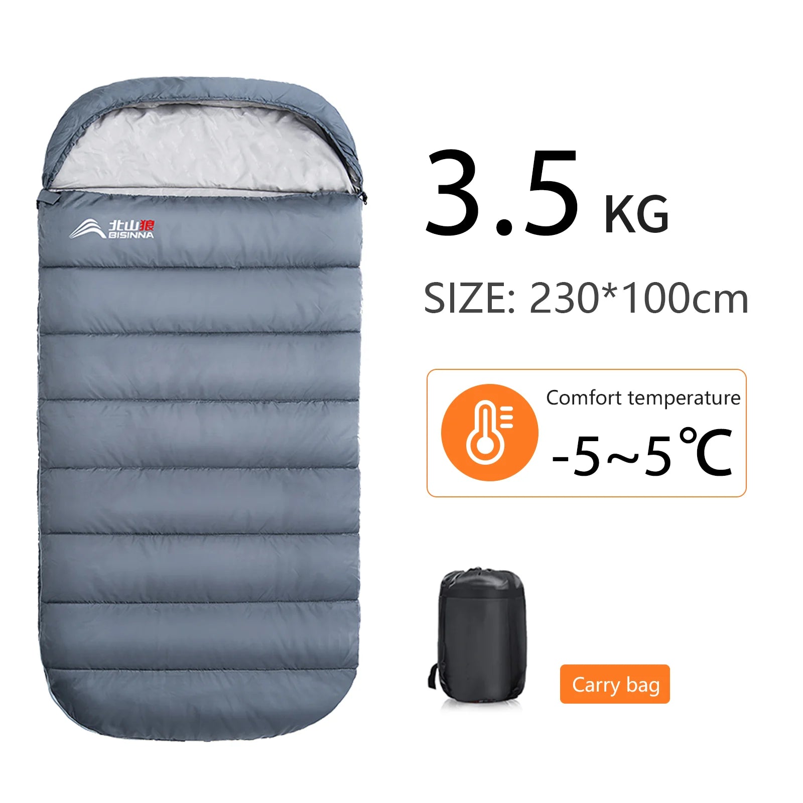 BISINNA Large Lightweight 3-Season Sleeping Bag