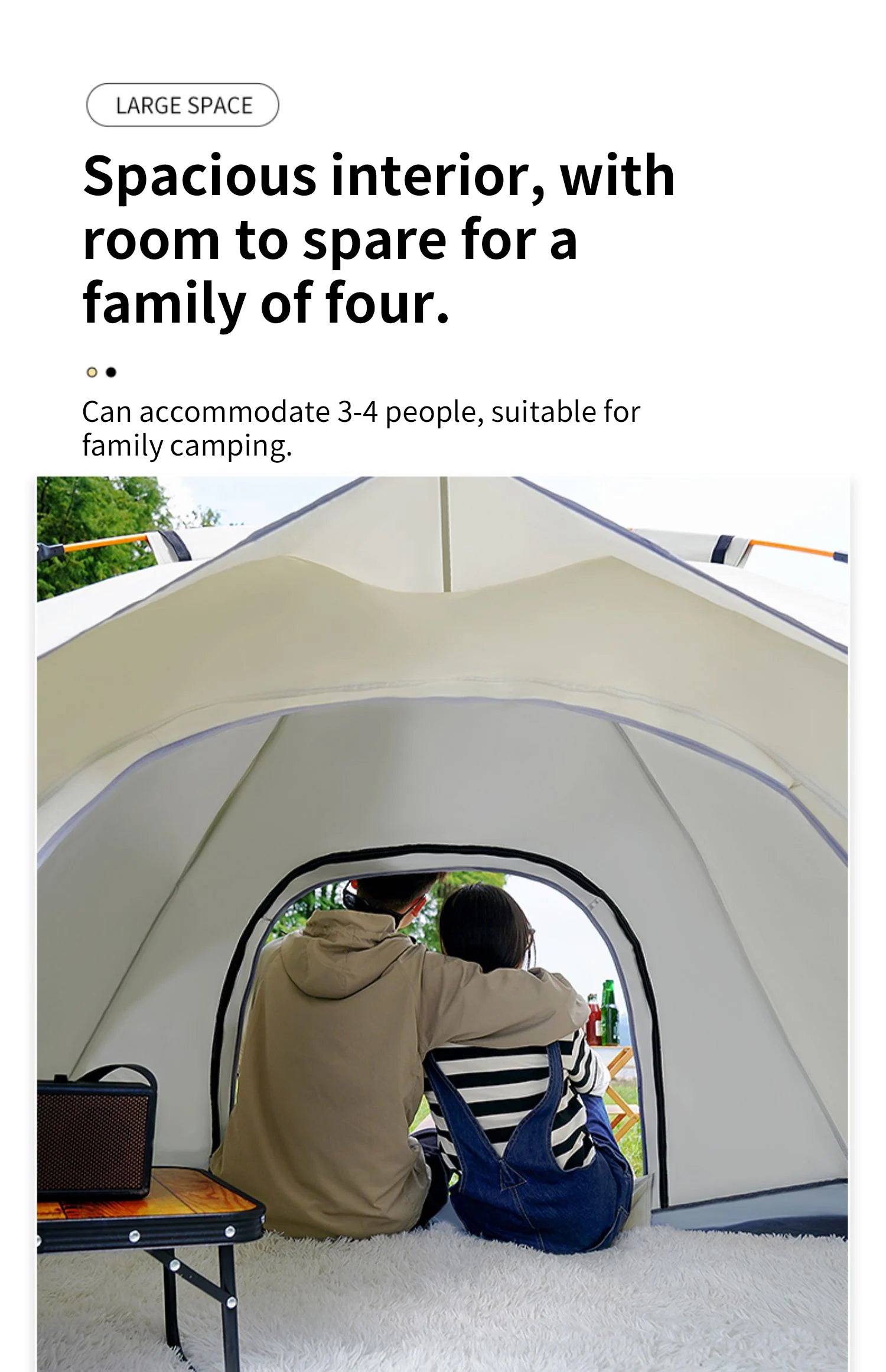 Outdoor Folding Tent – Fully Automatic Quick Opening Tent for 3-4 Person Camping