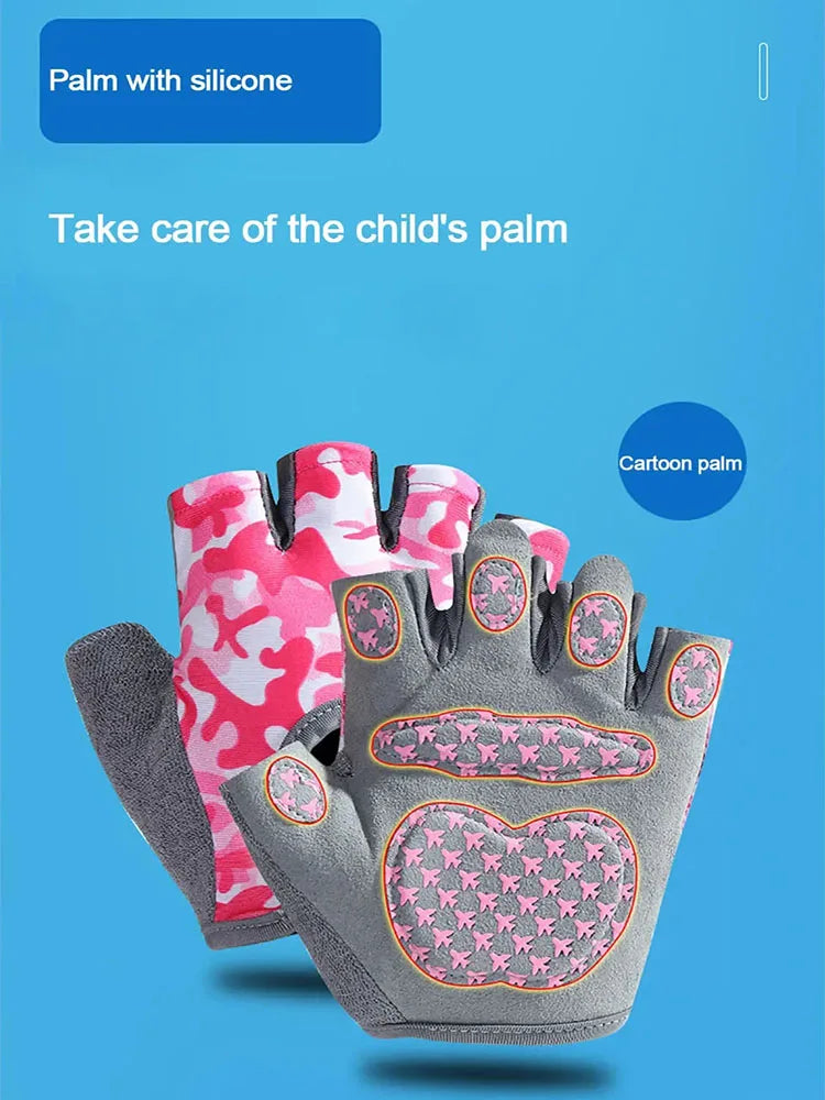 Kids Half Finger Cycling Gloves