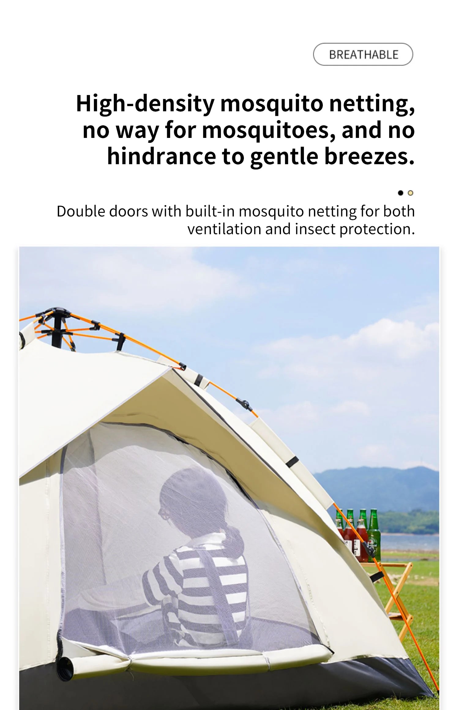 Outdoor Folding Tent – Fully Automatic Quick Opening Tent for 3-4 Person Camping