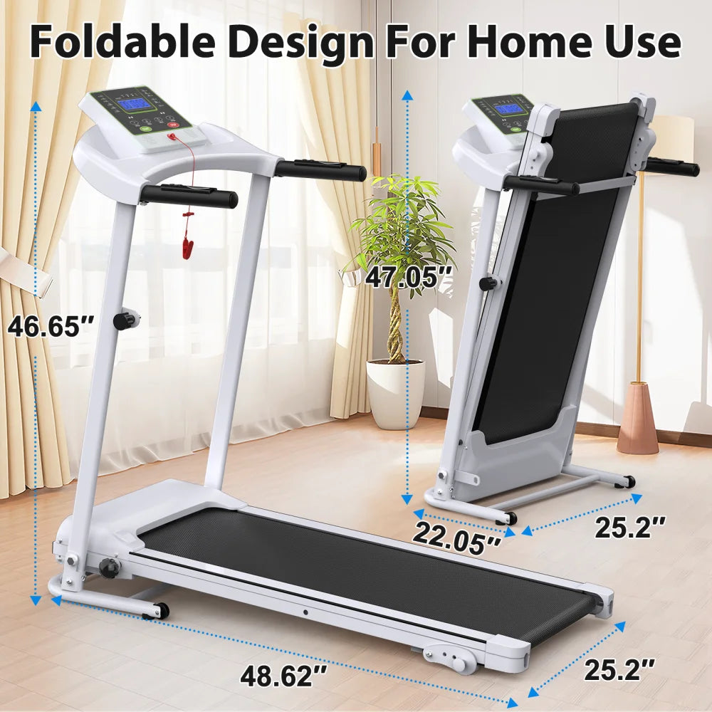 Folding Treadmill with Incline – 2.5HP, Bluetooth, 12KM/H