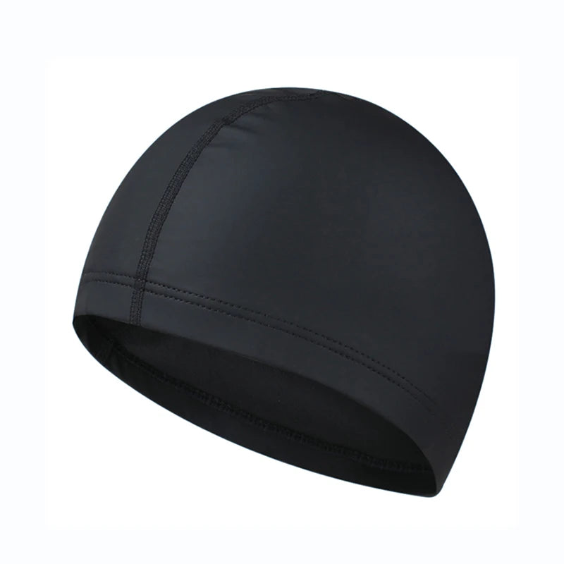 PU Fabric Waterproof Swimming Cap for Men & Women