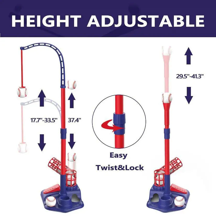 3-in-1 T-Ball Set for Kids – Baseball Toy with Hanging Tee
