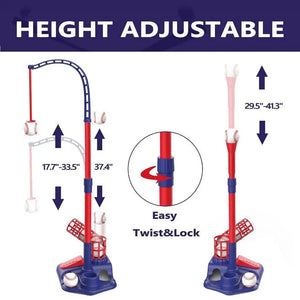 3-in-1 T-Ball Set for Kids – Baseball Toy with Hanging Tee
