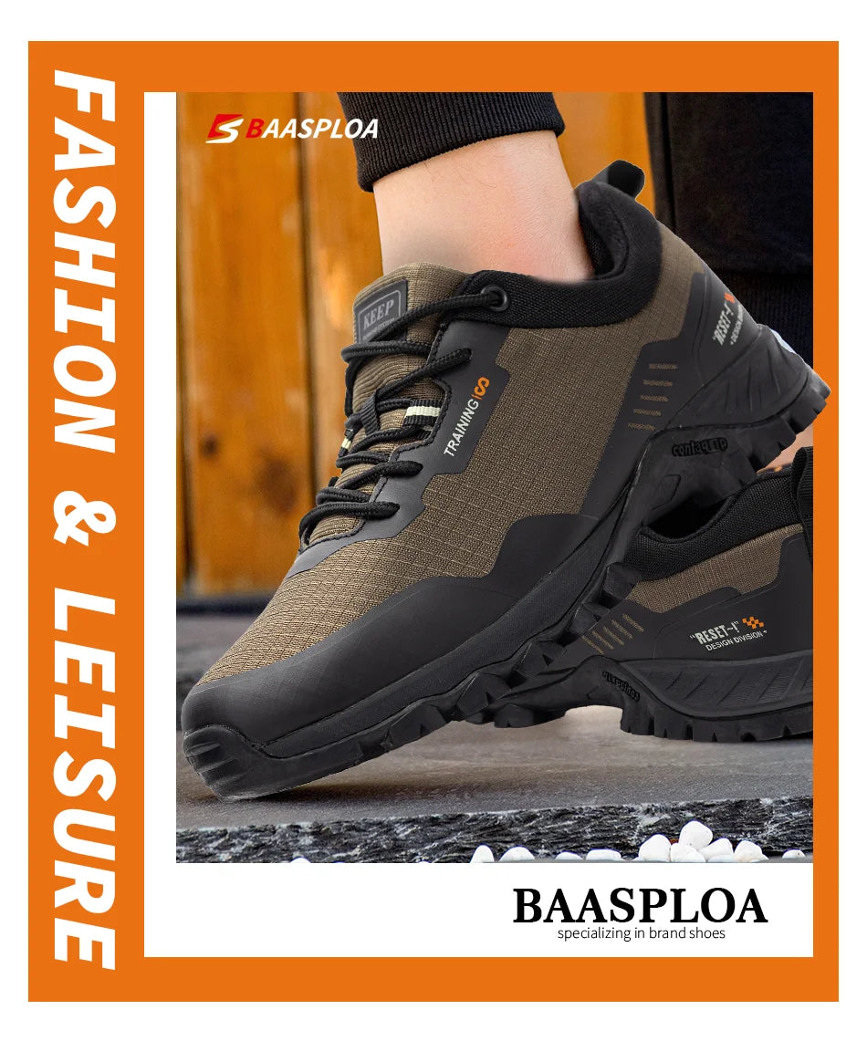 Baasploa Men's Anti-Skid Waterproof Hiking Shoes