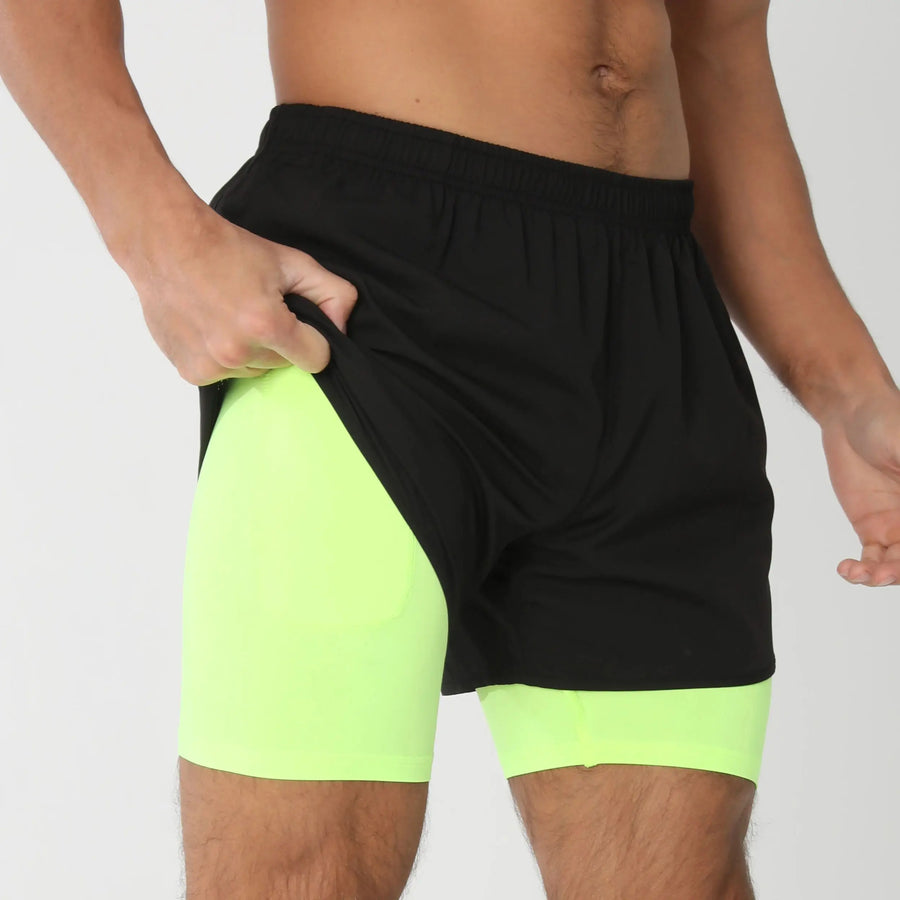 Men’s Quick-Dry Gym Running Shorts with Liner
