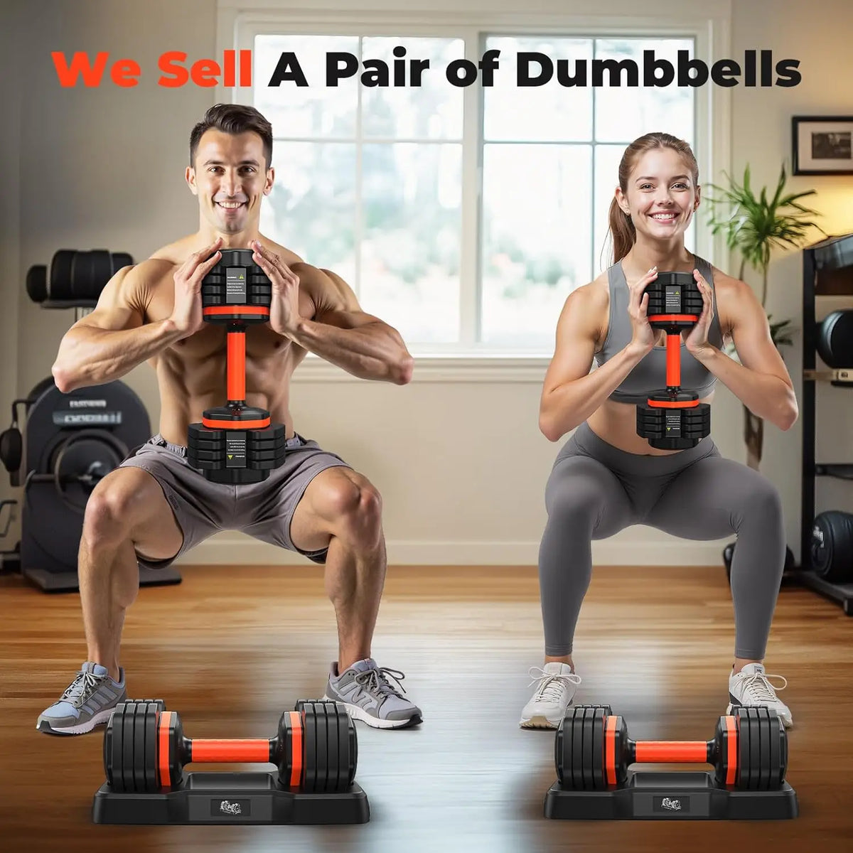 25LB Adjustable Dumbbell Set – 5 to 25LB with Anti-Slip Handle