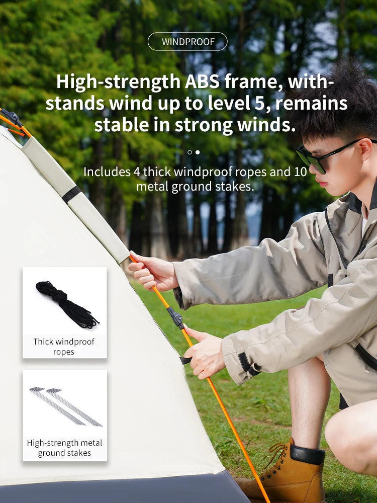 Outdoor Folding Tent – Fully Automatic Quick Opening Tent for 3-4 Person Camping