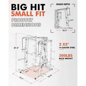 All-in-One Smith Machine Home Gym – 2000LBS Power Cage