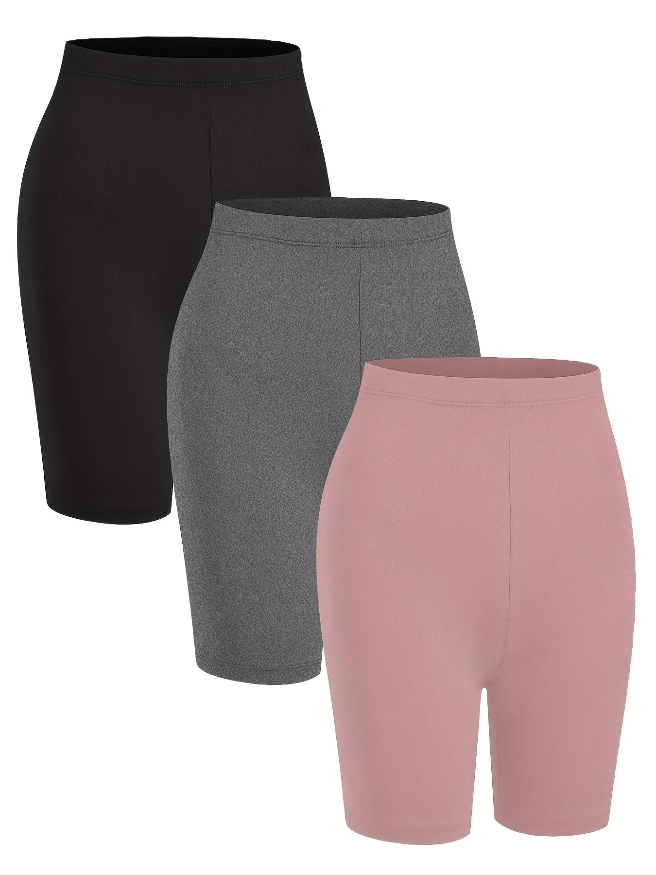 3-Pack Women’s Soft Biker Workout Shorts