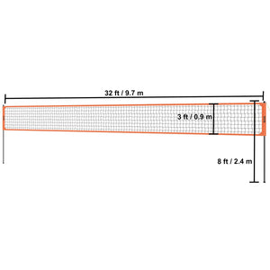 SucceBuy Outdoor Volleyball Net System with Adjustable Height Steel Poles