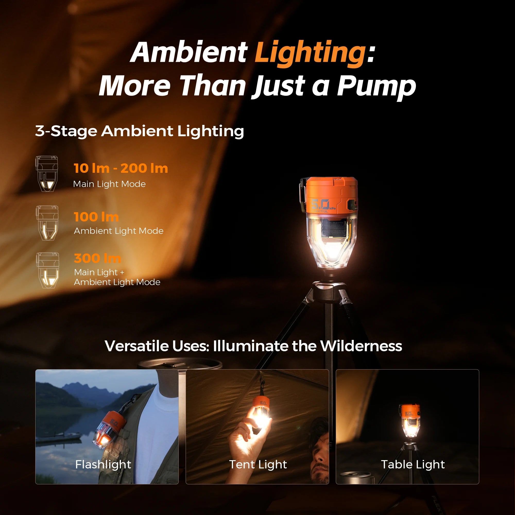 FLEXTAIL MAX PUMP 3 – Portable Electric Air Pump with Light