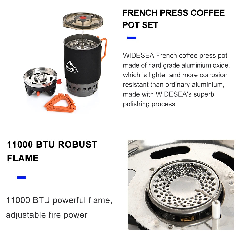 Widesea Camping Cooking System with Heat Exchanger