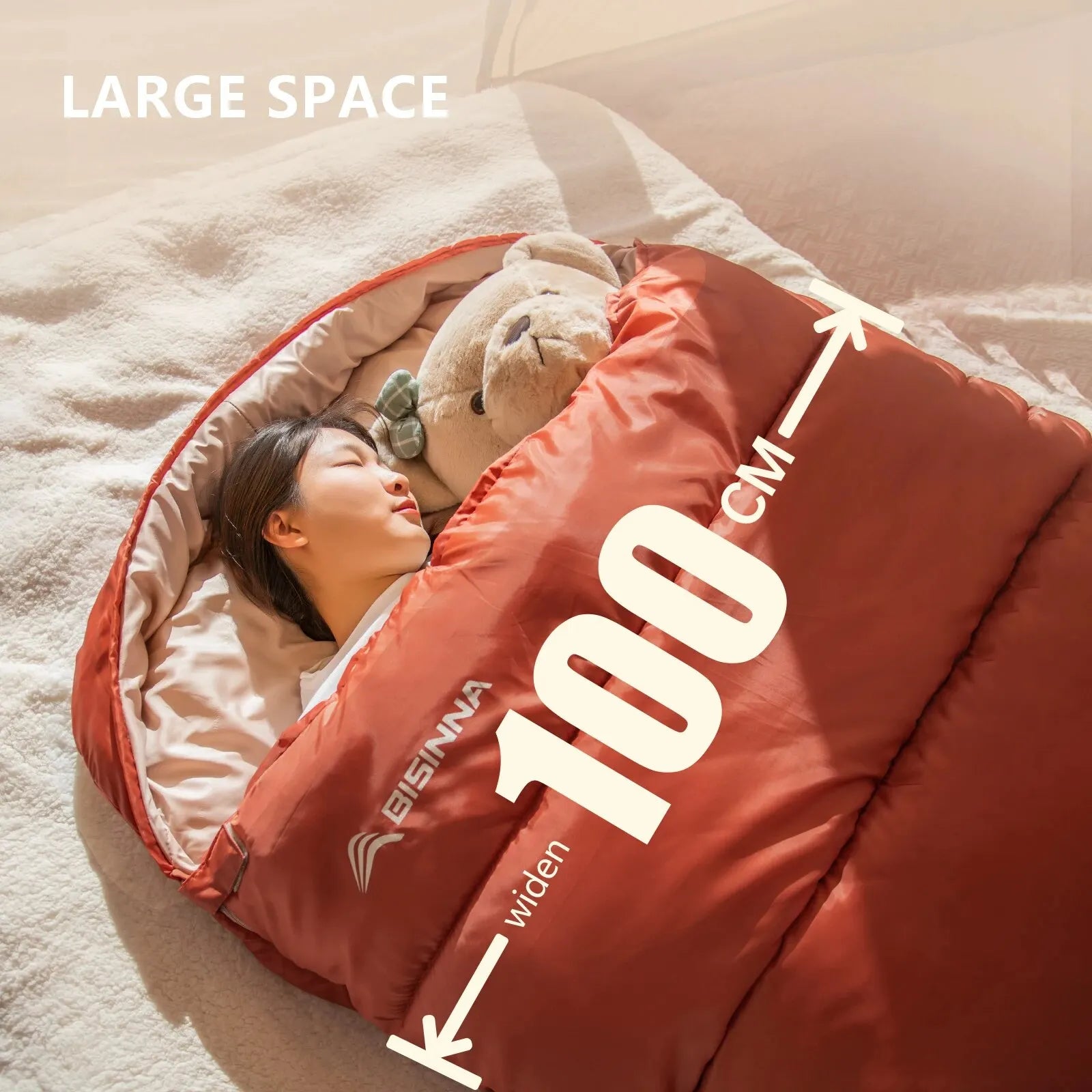 BISINNA Large Lightweight 3-Season Sleeping Bag