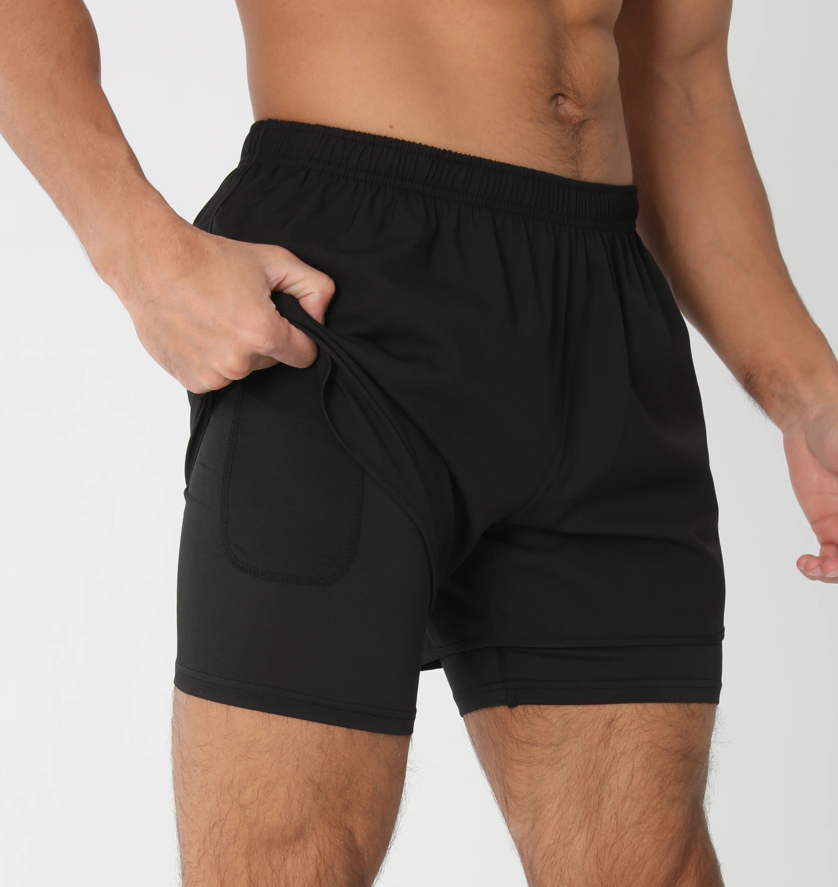 Men’s Quick-Dry Gym Running Shorts with Liner
