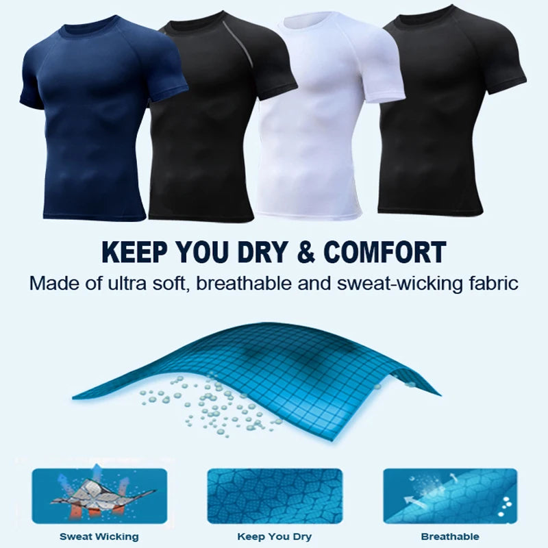 Men’s Printed Compression Workout Shirt
